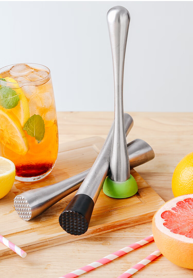 柠檬锤压汁棒水果捣汁棒捣棒不锈钢碎冰棒鸡尾酒捣棍奶茶店捣碎棒l款