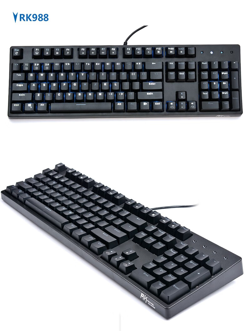 rk987机械键盘r键红轴茶轴樱桃办公电脑mac游戏cherry轴有线侧至柒