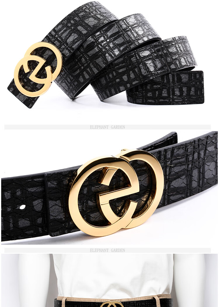 【生日礼物】elephant garden 大象花园皮带男真皮高档加宽腰带板扣