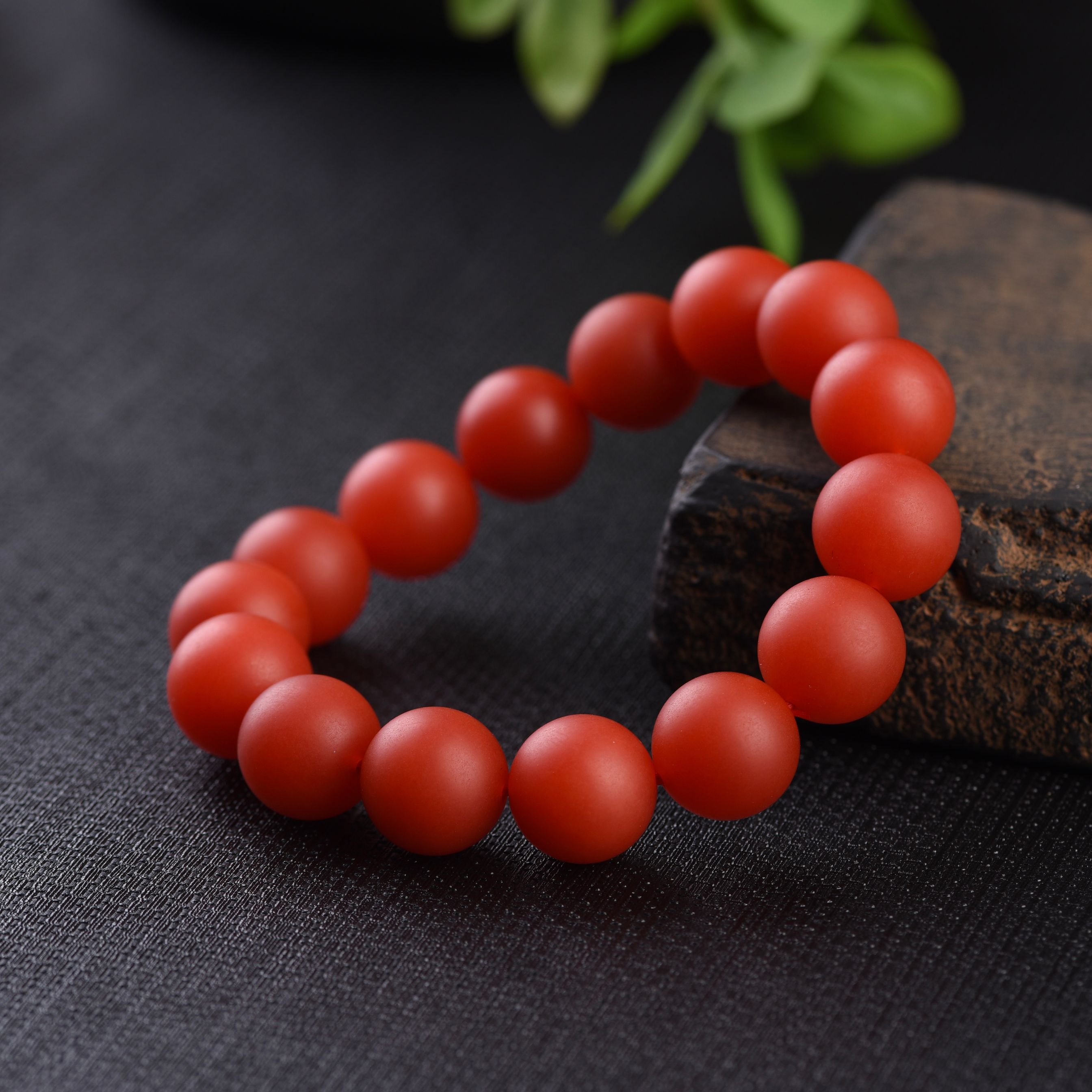 天然云南保山南红玛瑙手链满色满肉柿子红手串多圈项链男女款12mm精选