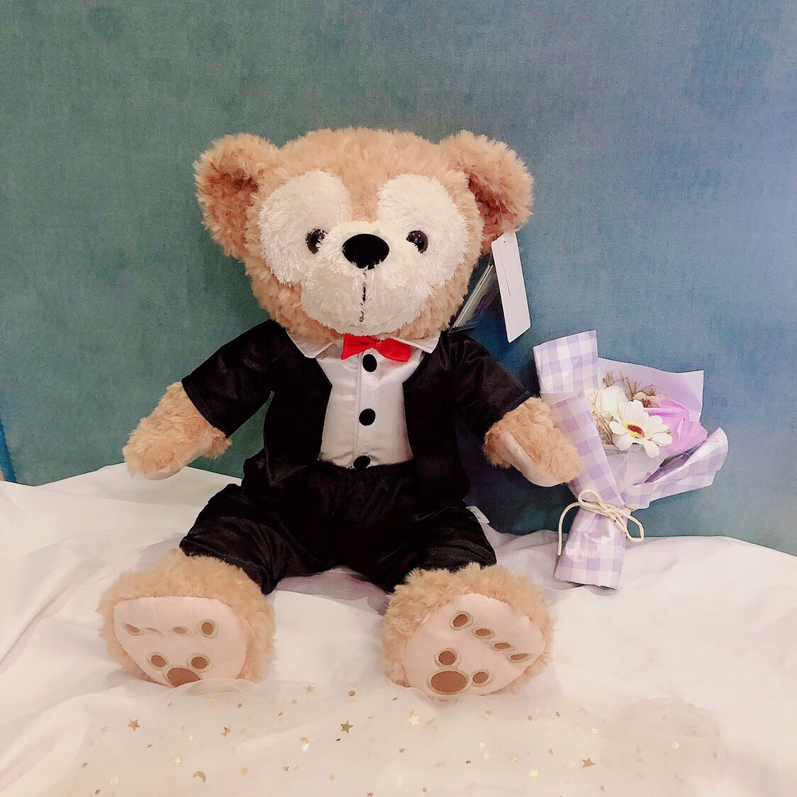 莎庭 迪士尼星黛露毛绒公仔达菲熊史黛拉婚纱压床娃娃兔子新婚玩偶