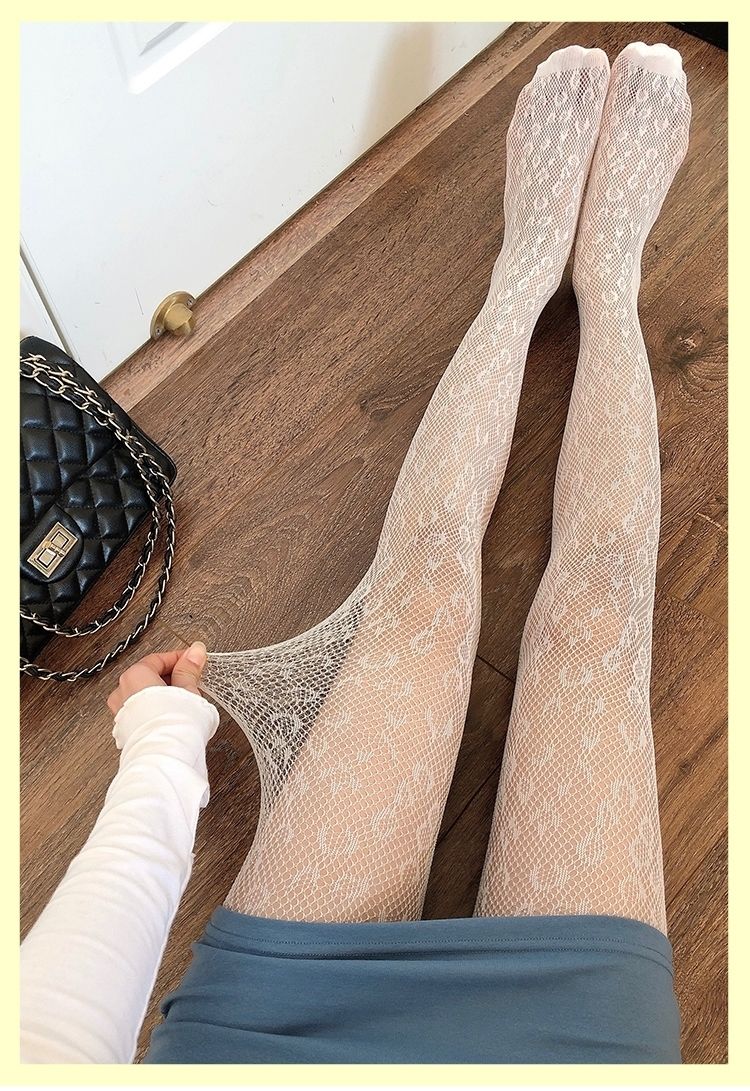bhkw豹纹蜘蛛网中网暗黑恶女黑丝袜网红ins渔网袜连裤袜女性感连裤袜