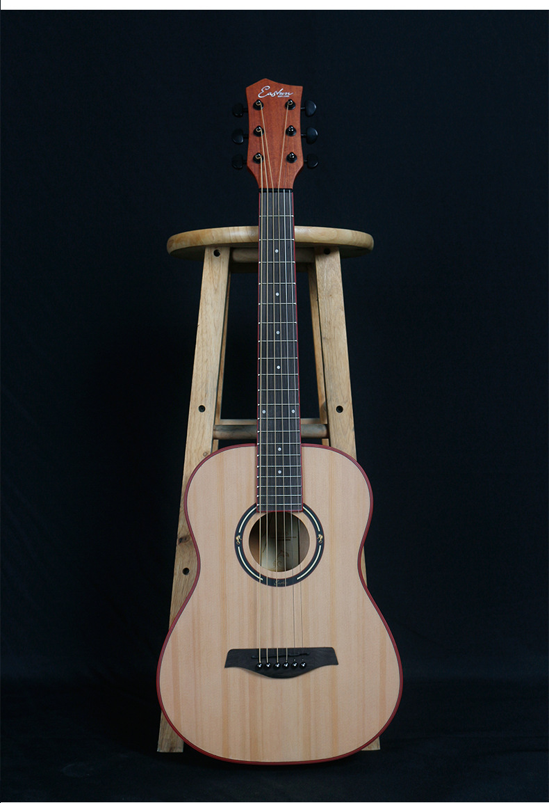 伊斯顿原木色黑色哑光云杉木合板初学演奏吉他定制款gn10bk