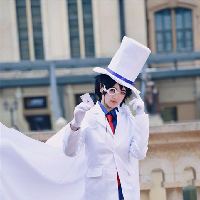 名侦探柯南cos服 儿童怪盗基德衣服全套cosplay服儿时男神服 l 女