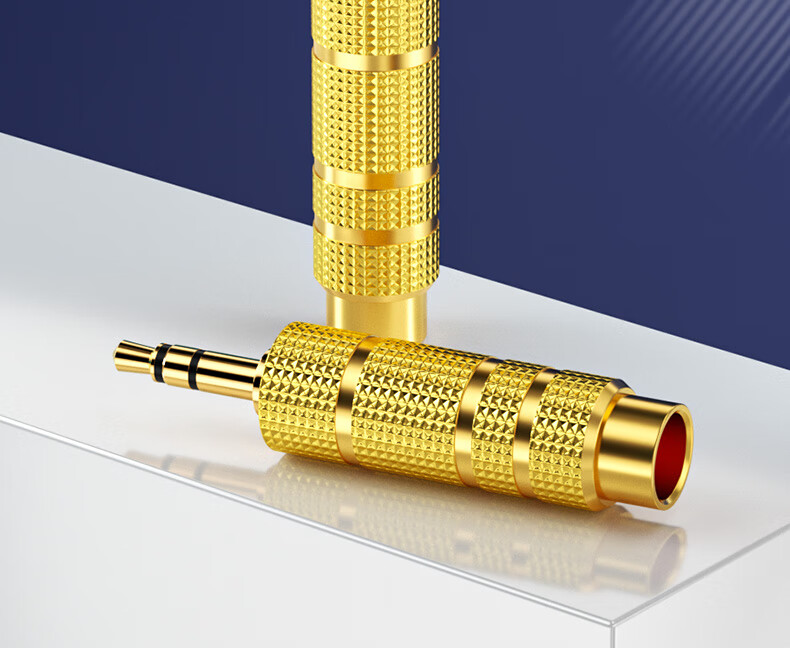 橙电65转35音频线转接头65mm公转35mm母音频转换头电钢琴吉他连接线