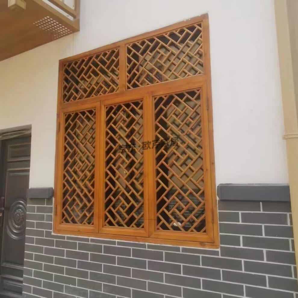 东阳木雕窗花格 工装家装家居装饰材料东阳木雕实木仿古窗花窗框窗扇
