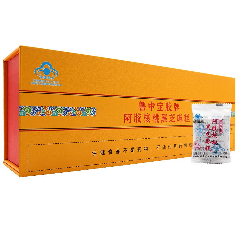 鲁中宝胶牌阿胶核桃黑芝麻糕共420g一盒