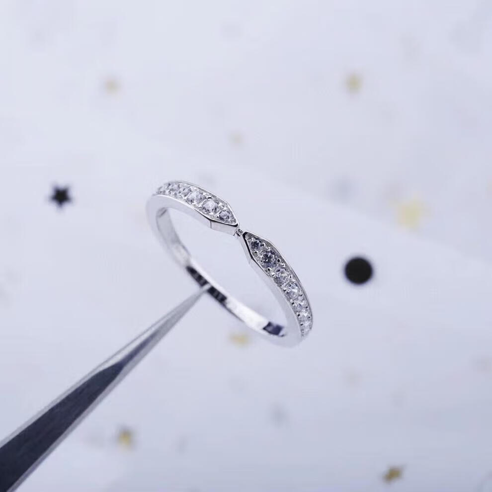 尚美对戒 plume戒指女v金高版镀金银质满钻v形男女婚戒轻奢情侣对戒