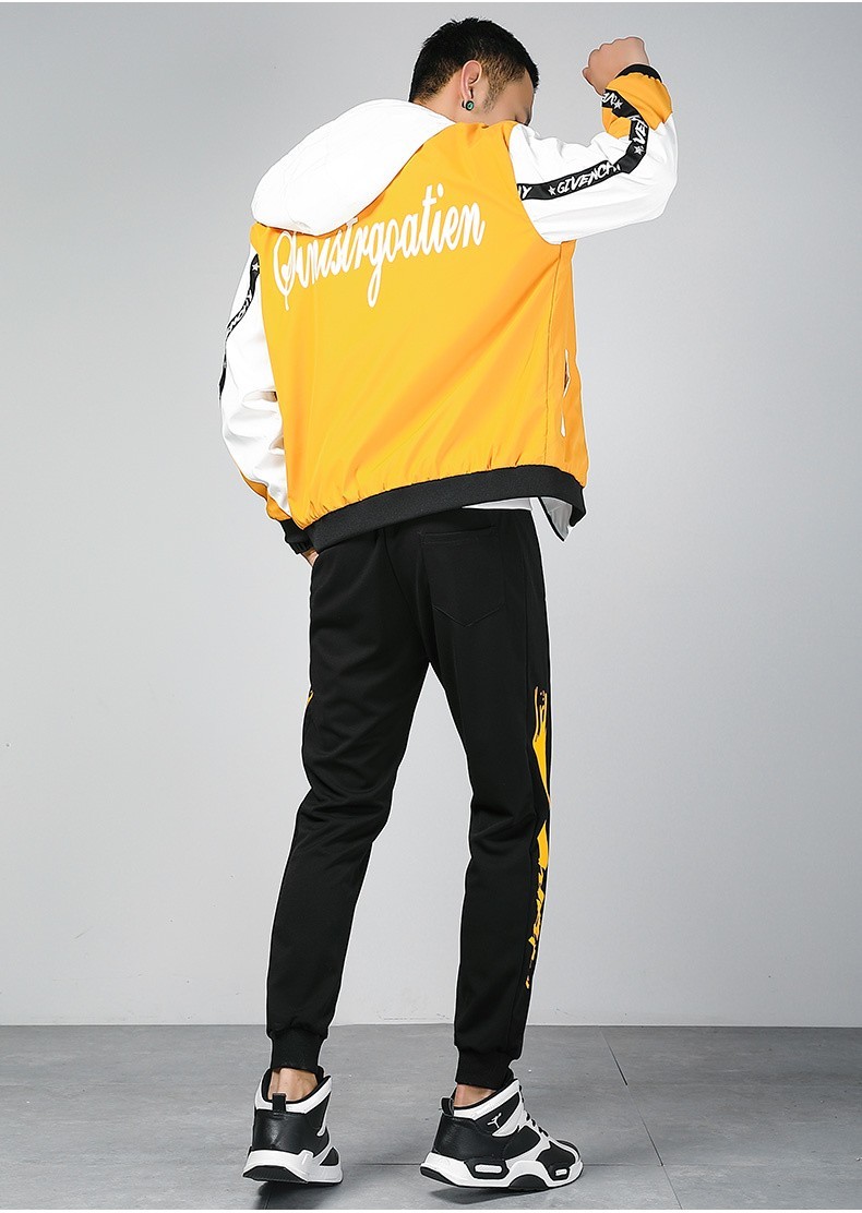 宾克莱 春秋季套装男青少年男生潮流运动套装男士卫衣宽松潮人休闲