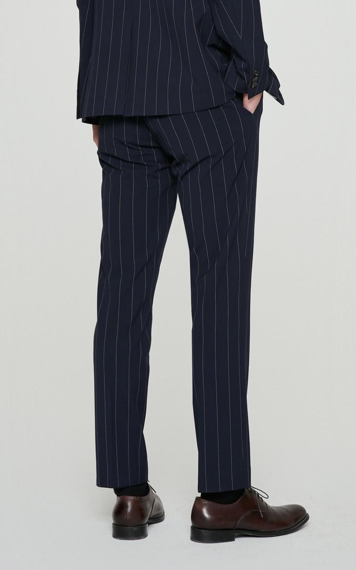 selected思莱德新品条纹简约商务休闲男士西裤t42116a012蓝色16572a