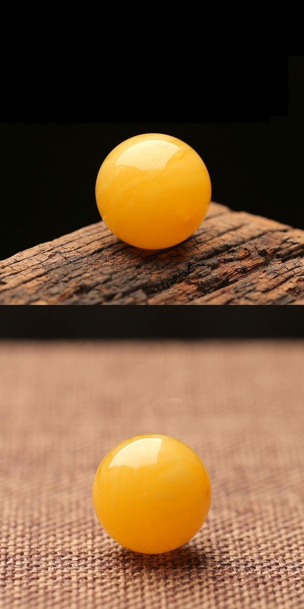 老凤凰 俄料鸡油黄蜜蜡单珠满蜜圆珠散珠多宝手链金刚手串配饰隔珠 俄