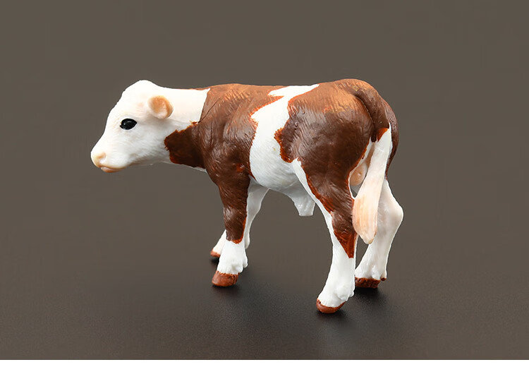 西门塔尔牛模型实心仿真动物模型套装农场动物玩具 西门塔尔牛 公牛