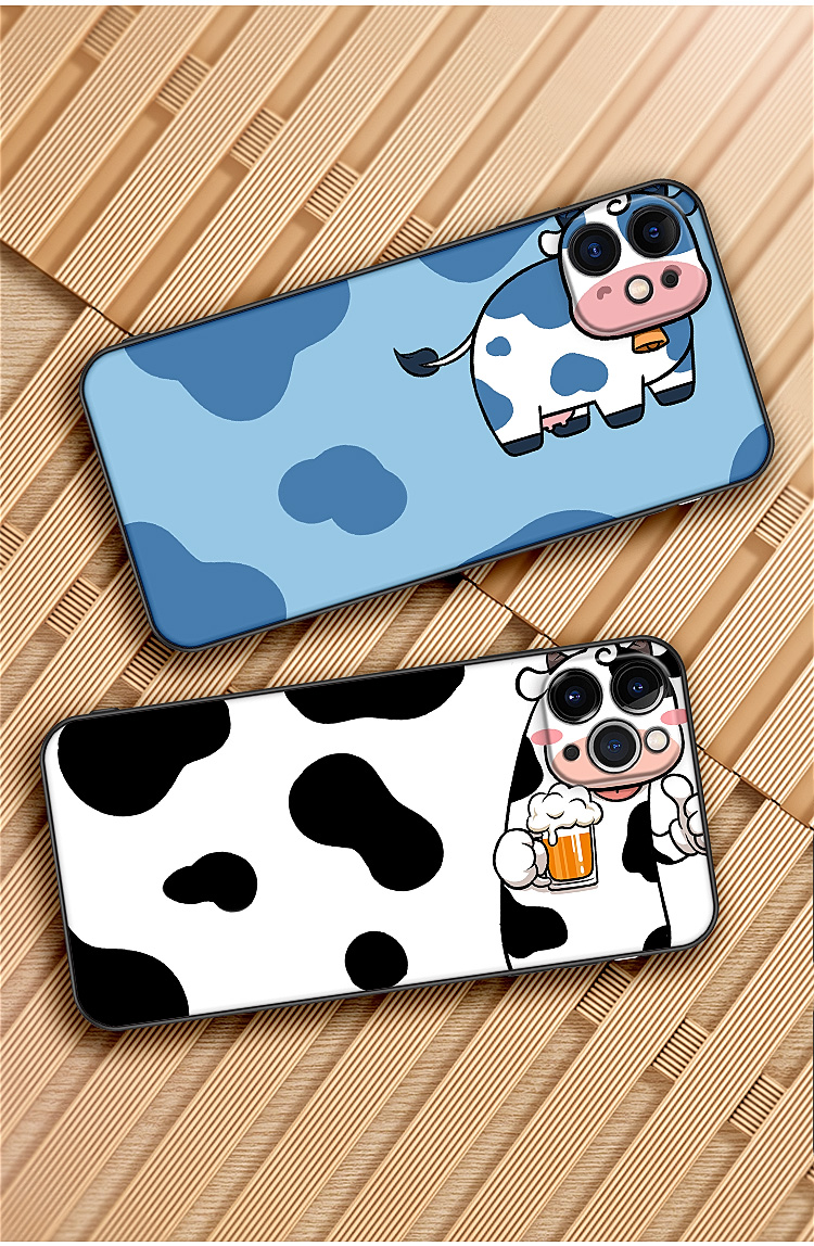 唛叮星牛啤原创 适用苹果11手机壳iphone11pro小奶牛11promax摄像头