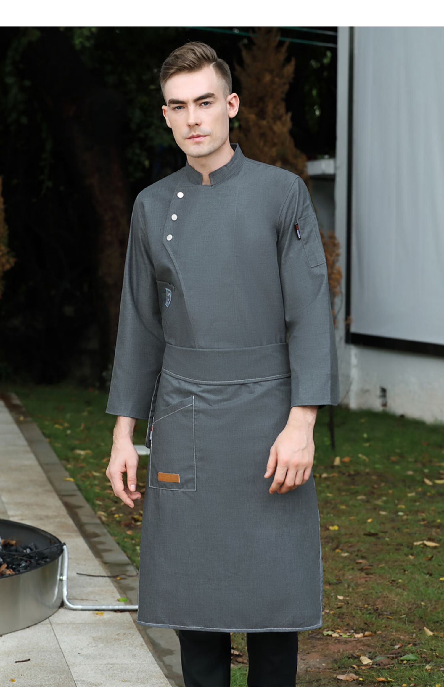 冬天厨师服厨师工作服冬季加厚长袖秋冬装男酒店西餐厅饭店厨房烘焙