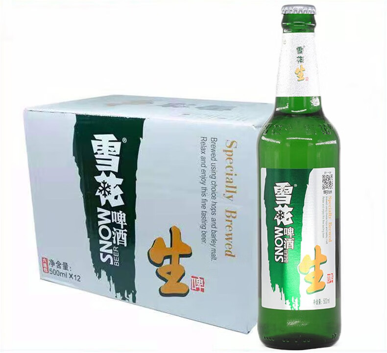 雪花snow啤酒生啤精制啤酒年货送礼整箱雪花生啤500ml罐12