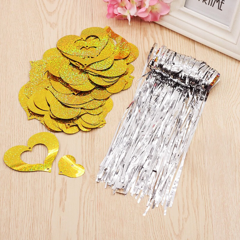 孩派hihgparty婚房装饰布置生日气球浪漫雨丝吊坠结婚婚庆用品亮片