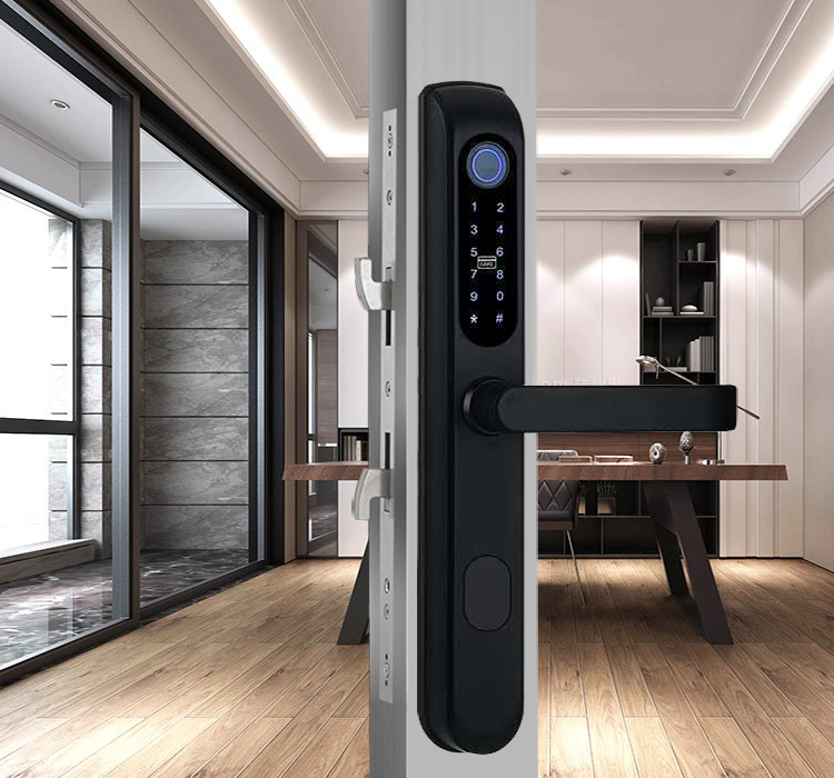 户外防水防冻指纹锁室外密码锁铝合金门窄边框玻璃门推拉门电子锁 5种