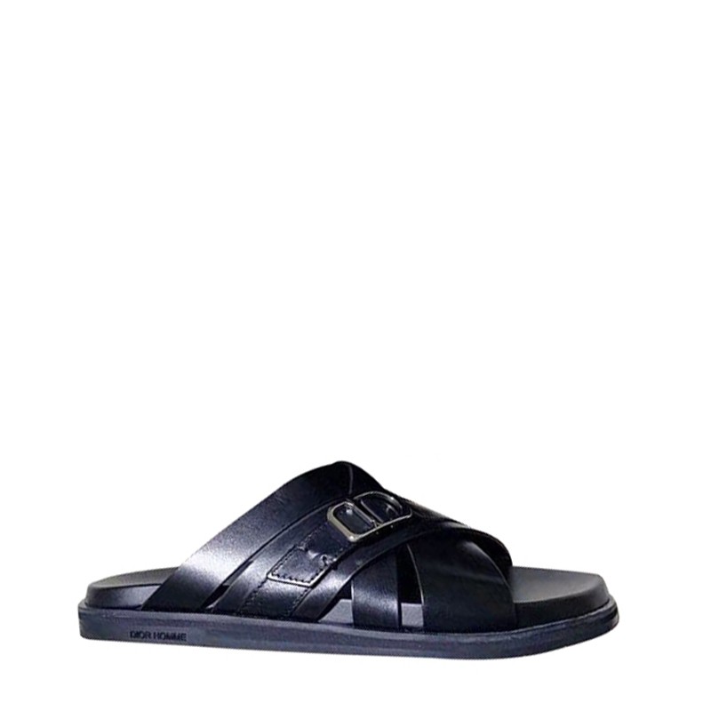 dior/迪奥 男士 黑色 小牛皮拖鞋凉拖ay 黑色系 意码40