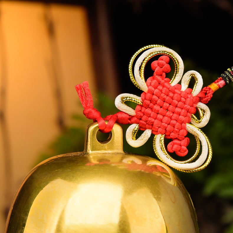 铜铃铛挂件纯铜风铃挂饰八角铜钟门饰八卦铜铃家居工艺品小号铜铃直径