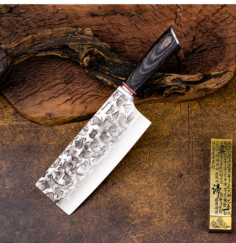 切片菜刀家用菜刀锤纹锻打小菜刀女士老中式厨房刀具高碳锰钢 小菜刀