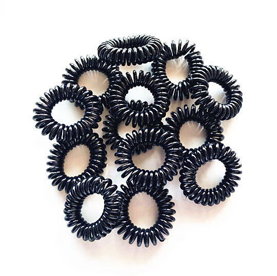 热卖韩版女皮筋网红发圈扎头发电话线圈头箍学生少女发饰黑色小号5根