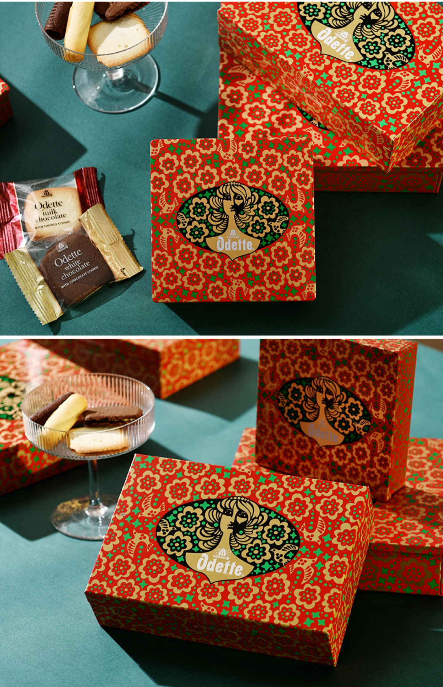 日本奥黛特日式甜点牛奶巧克力夹心蛋卷圣诞饼干礼盒装圣诞限定款夹心