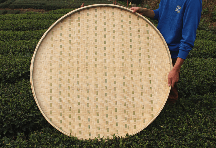 德骊嘉 茶叶晾青架 晾晒架制茶用具簸箕铁架 竹制品竹编竹筛摊青架铁