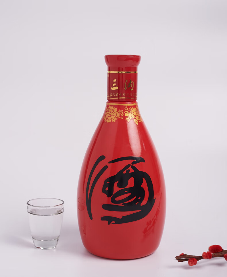 三沟老窖红花瓷38度500ml1瓶浓香型白酒
