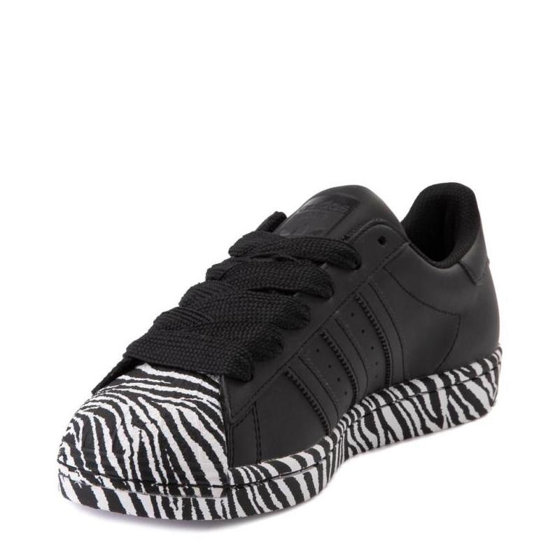 adidas阿迪达斯女板鞋superstar低帮经典款金标斑马纹436924bjblack