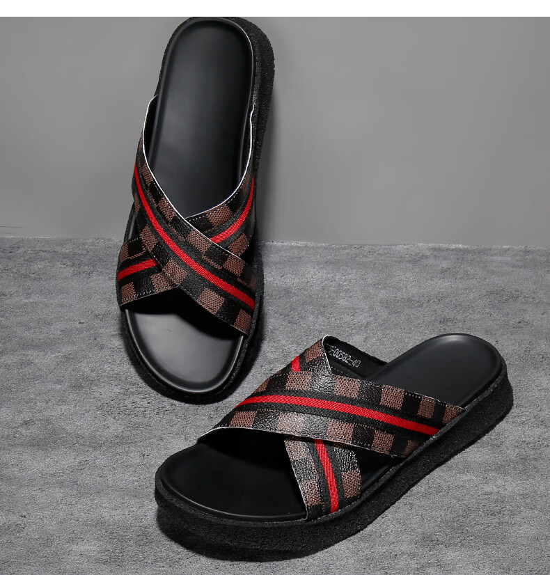 帕达索夏季凉鞋新款外穿防滑一字拖男士韩版潮流时尚拖鞋pc200582pc