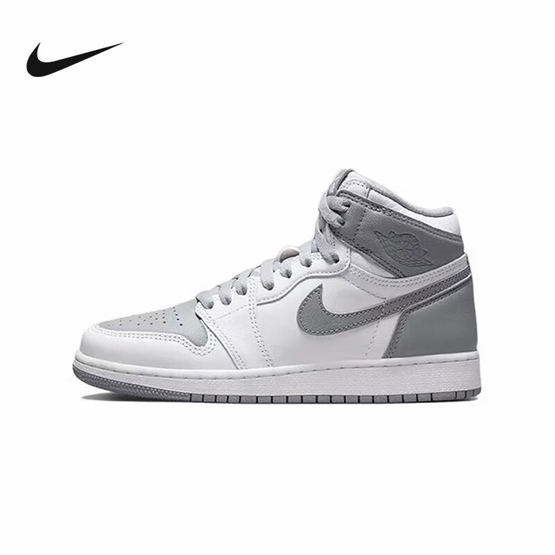 yykids nike耐克2022秋冬季新款air jordan aj1灰白山羊高帮板鞋