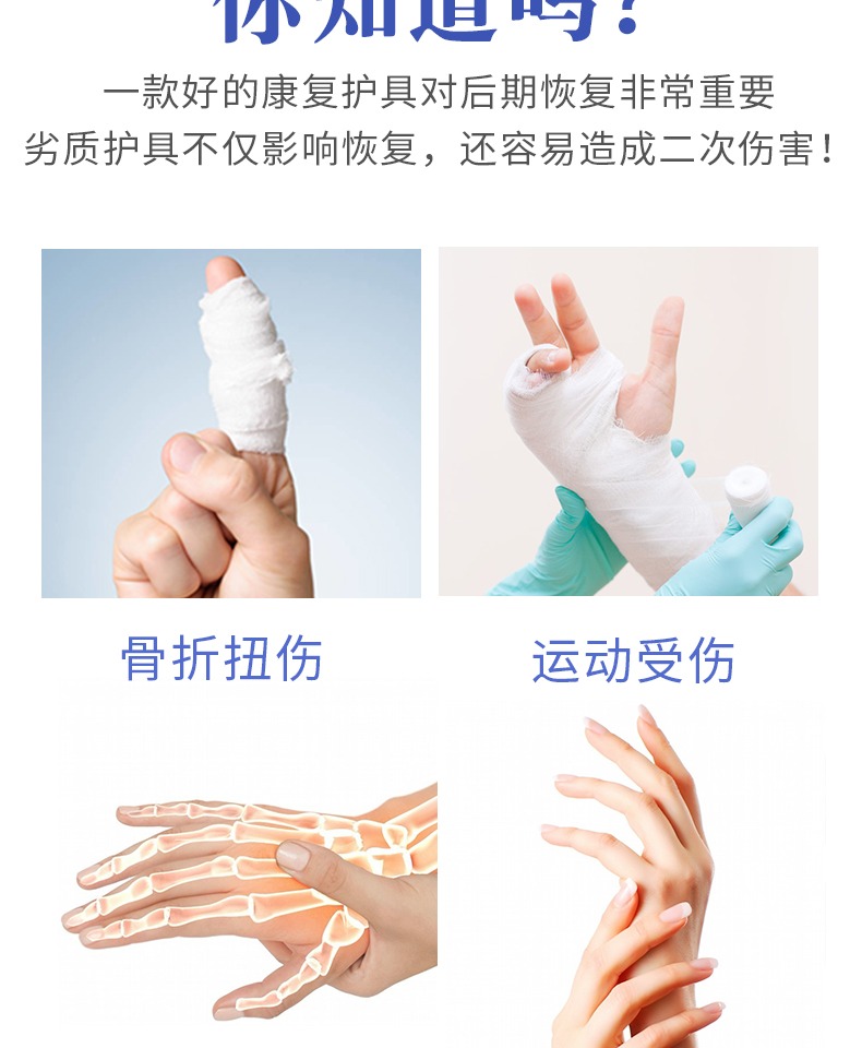 手指骨折固定支具掌骨骨折根部矫正脱位扭伤护指关节康复护托套肌腱