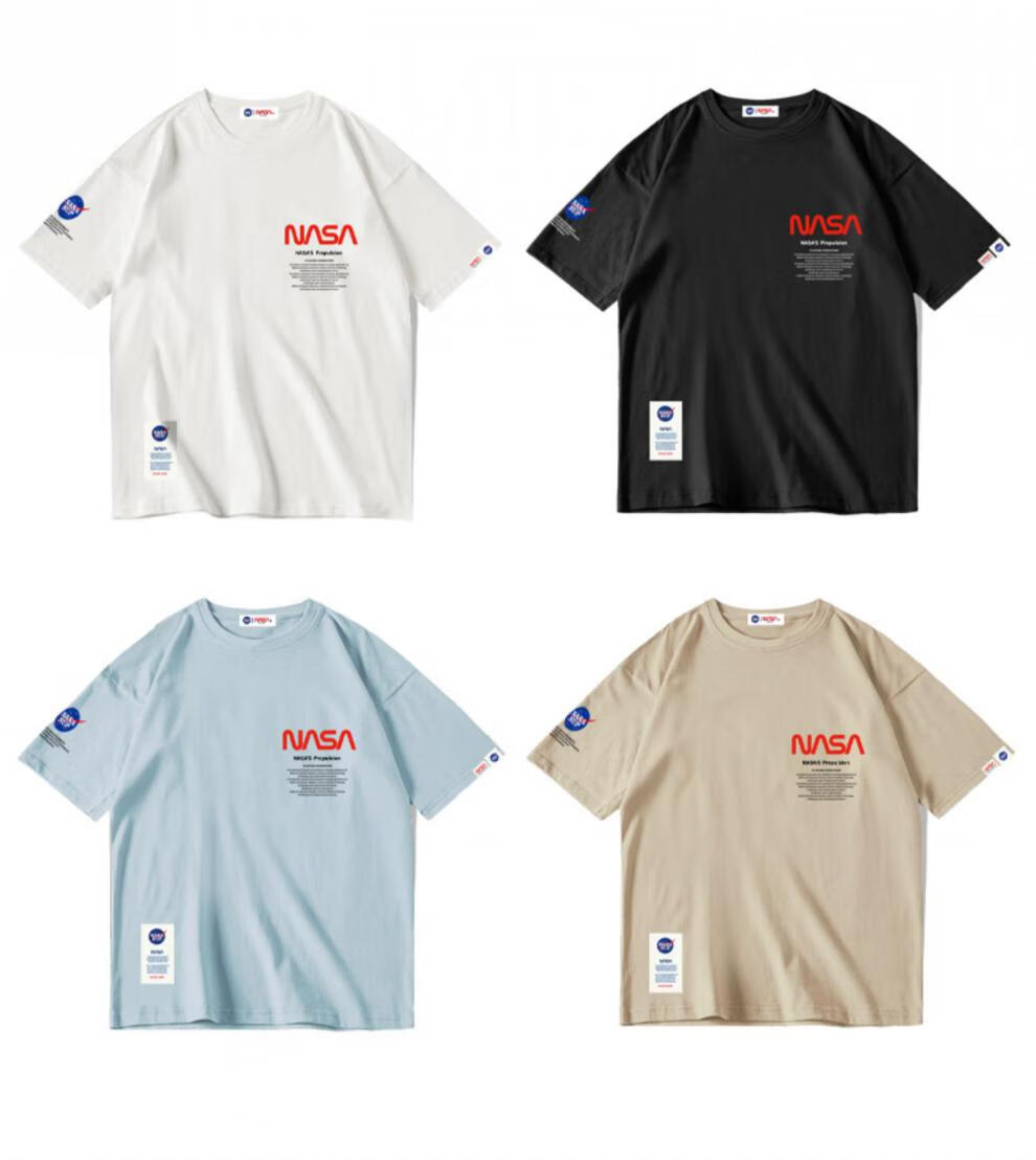 nasasup官网联名夏季新款体恤宇航员涂鸦宽松短袖t恤男t恤8100卡其色