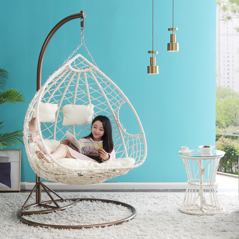 吊椅网红吊篮藤椅卧室秋千少女单人家用室内阳台吊兰椅吊床摇篮椅b款