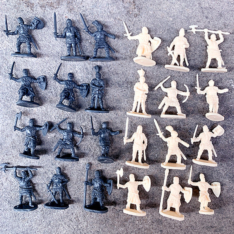 军事战士小兵人战争场景二战模型手办打仗人儿童玩具士兵4色迷你小兵