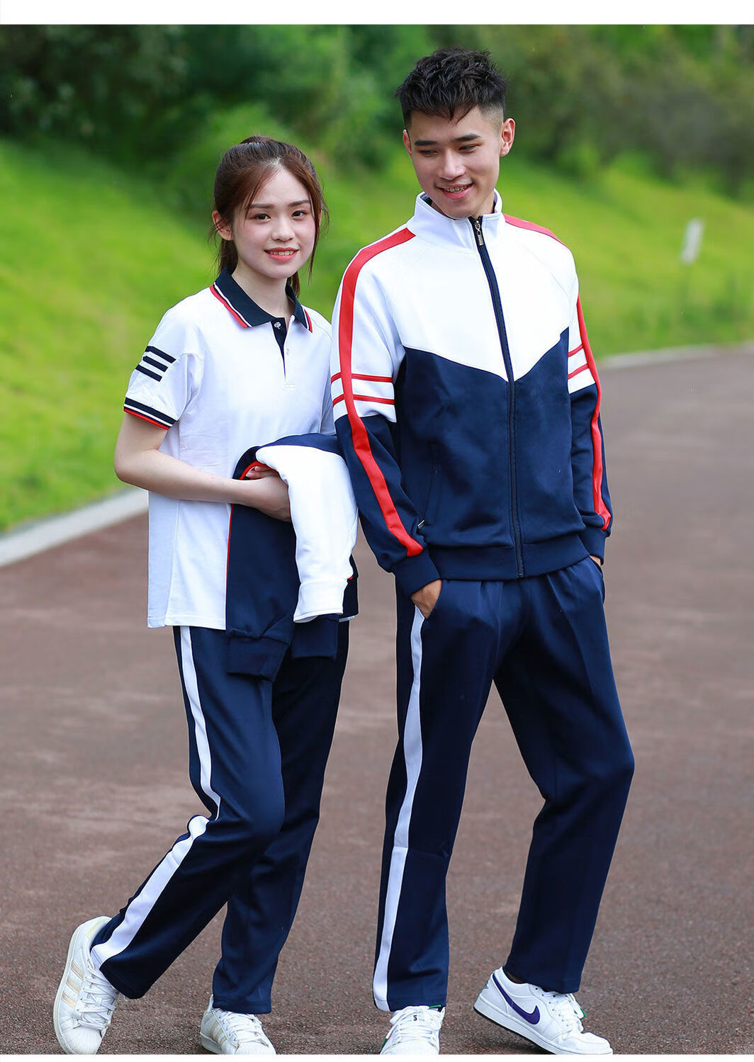 支持国货鸿星尔克季初中生校服套装三件套中学生高中生宽松班服长袖