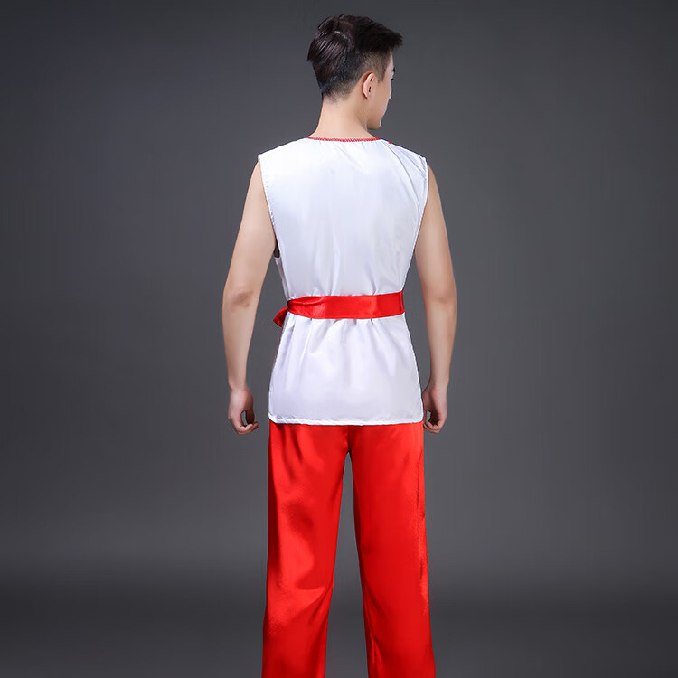 侣扁东北秧歌服中老年打鼓服演出服男陕北民族舞蹈服陕西腰鼓队服装l