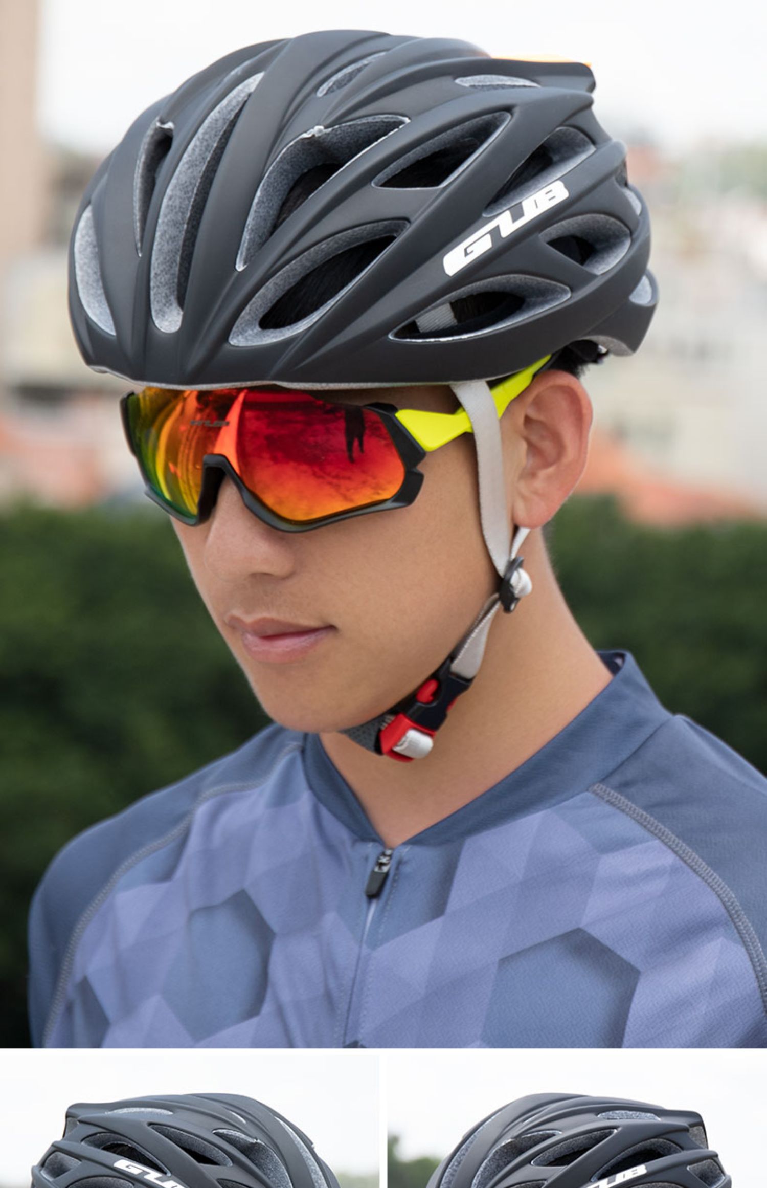 gub骑行头盔男山地自行车头盔女轻内置龙骨一体成型安全帽子公路单车