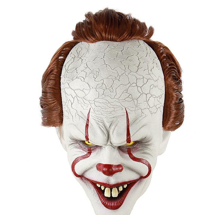 恐怖吓人道具小丑回魂pennywise面具假发头套cos搞怪妆容 发光笑脸款