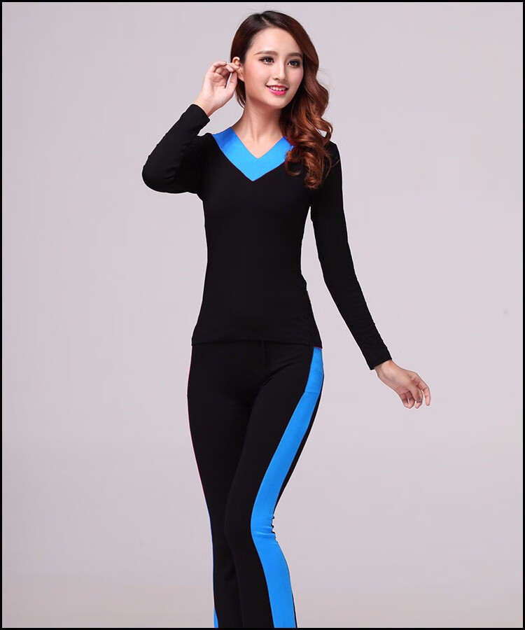 中老年莫代尔广场舞服装套装上衣舞蹈裤子拉丁练功女y191短袖k1421