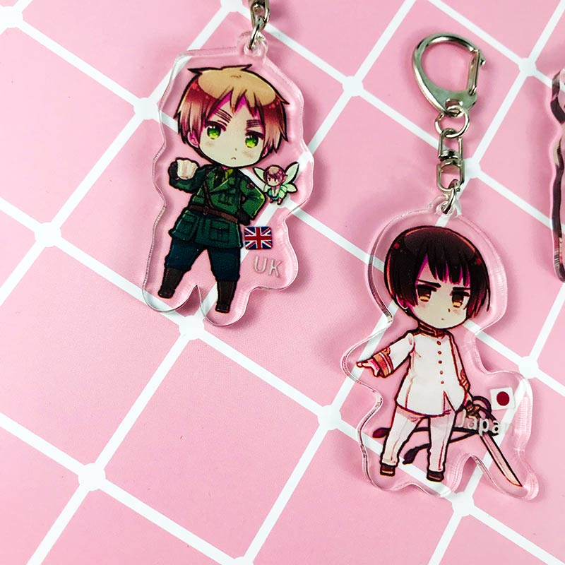 创意周边黑塔利亚双面透明动漫钥匙扣挂件aph王耀亚瑟露西亚13越南买