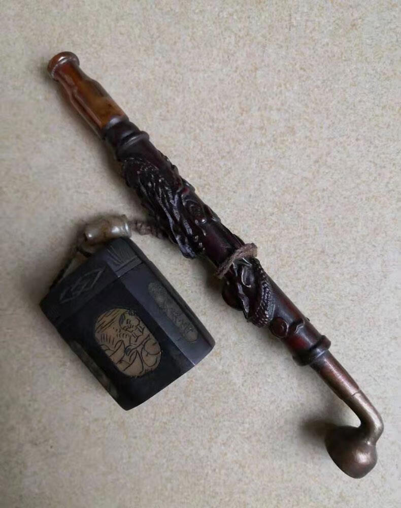 日本进口品质 高档轻奢风古玩烟斗烟枪烟杆烟袋旱烟仿古老式手工老