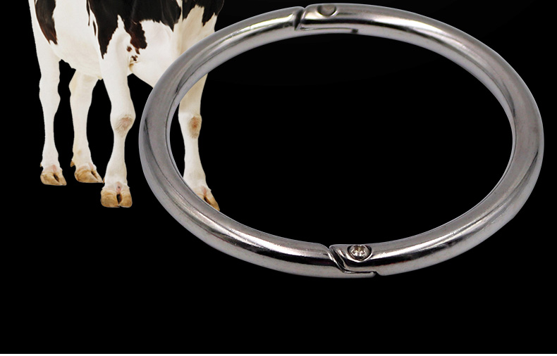 家恒宝不锈钢牛鼻环牛用牵引工具畜牧兽用养殖器具牛鼻圈 中号碳钢