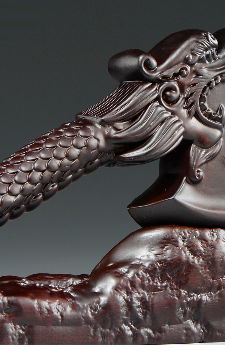 木龙头斧子雕刻摆件家居客厅装饰结婚坐福新居乔迁开业送礼品 精雕