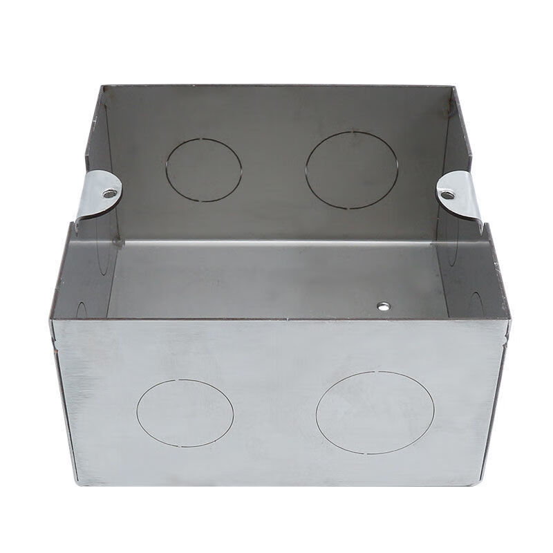 通用地面地插暗盒黑铁盒304不锈钢加厚过线盒金属预埋盒厚铁底盒通用