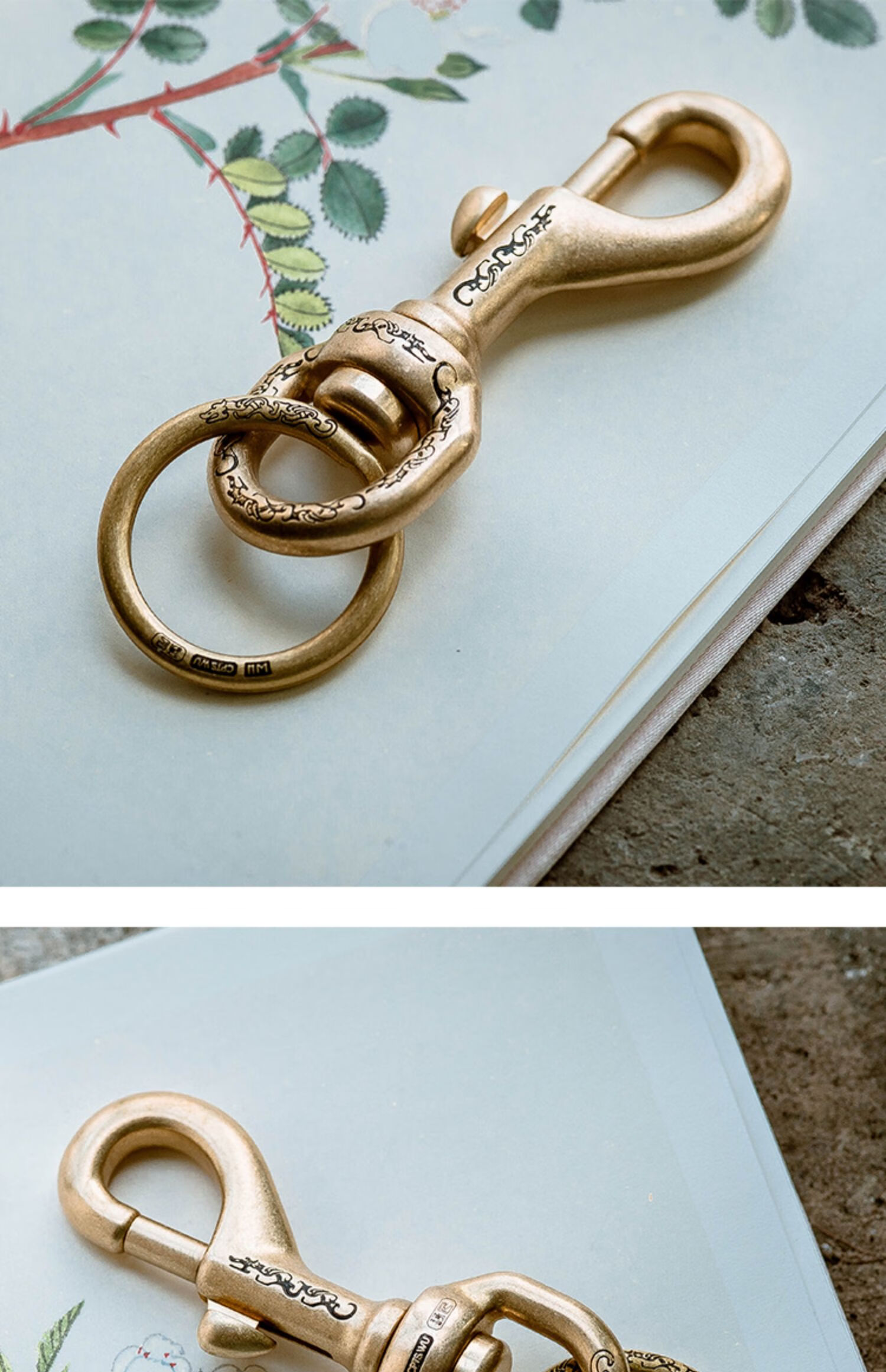 西汉龙纹快开钥匙扣|琢匠原创纯黄铜汽车钥匙扣 男士钥匙链挂件腰挂