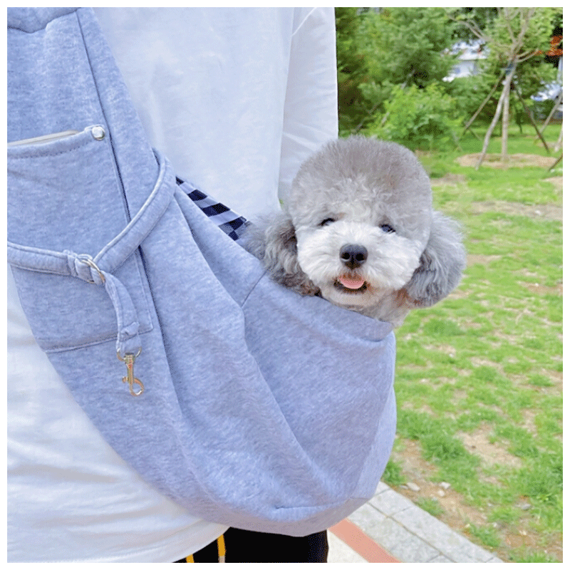 宠物斜挎包背包帆布包单肩出门外出便携泰迪比熊博美猫咪狗包猫包黑色