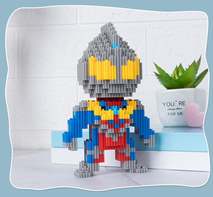 鑫哲xinz奥特曼游戏积木拼装卡通玩具系列钻石大小颗粒积木男女孩儿童