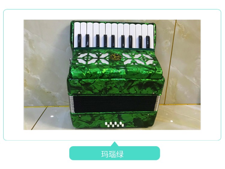 新宝8贝斯司儿童手风琴初学成人22键专业演奏琴中老年人入门酒红色