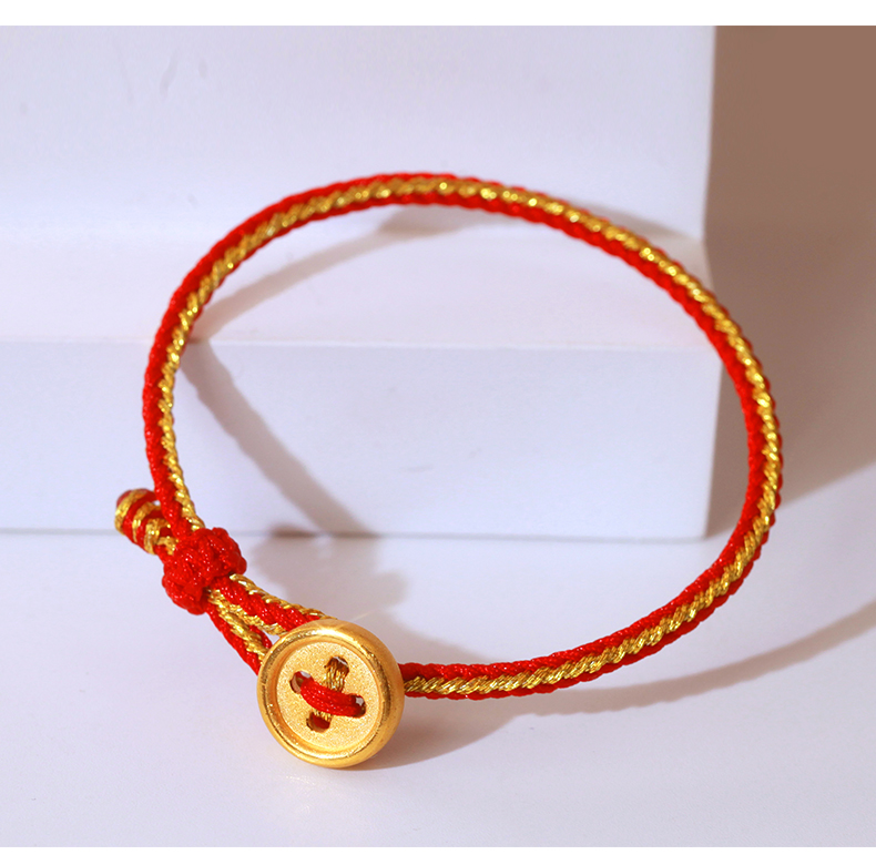 款式2 足金纽扣手链 约1g(红金编绳))【图片 价格 品牌 报价】